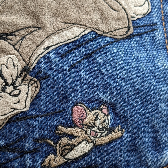 ICEBERG Ice History Y2K VTG Tom And Jerry Cartoon Jeans Blue Straight Mens 42x28 - Picture 5 of 16